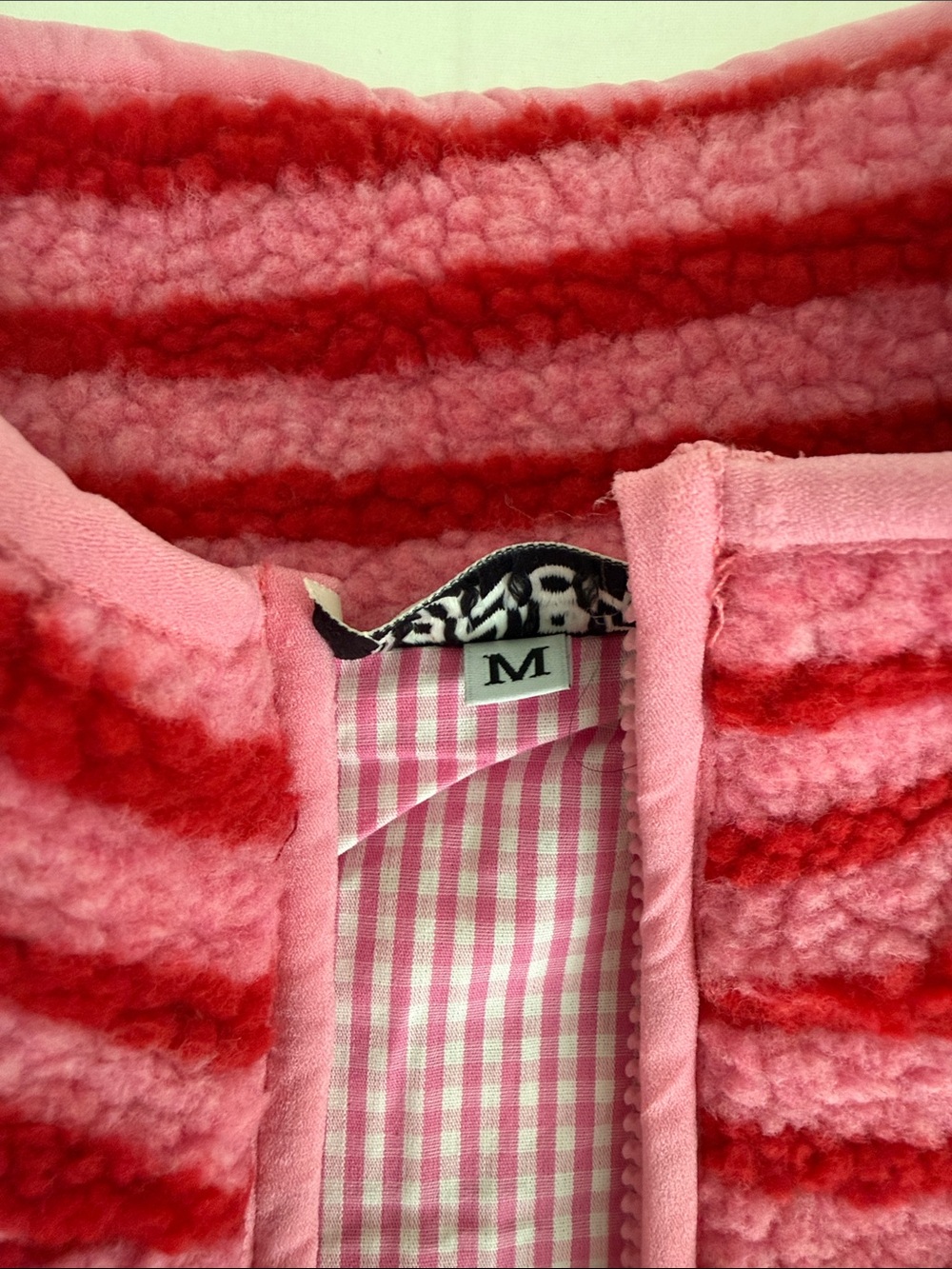 Munchkin Pink & Red Striped Sherpa Vest - Picture 2 of 2